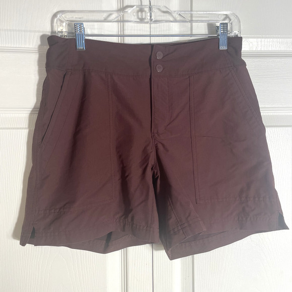 REI Co-Op Shorts Womens 4 Burgundy Hiking Outdoor Regular Fit Drawstring Pockets - Picture 1 of 14